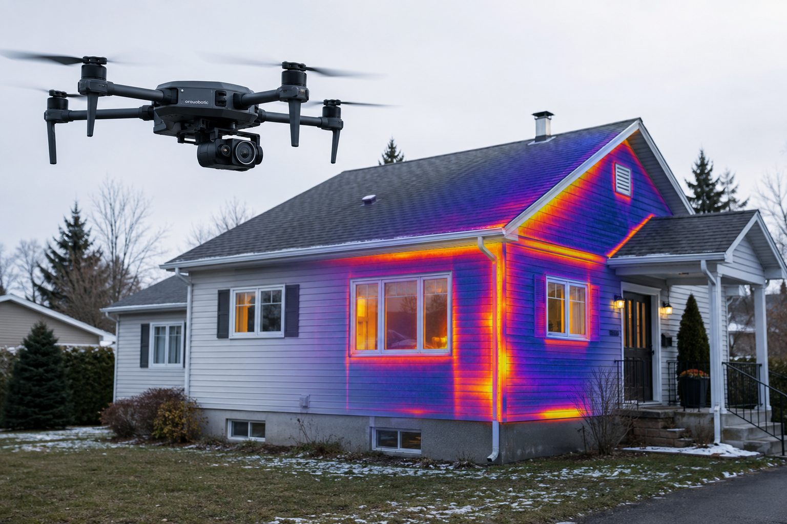 Drone en inspection thermique de bâtiment